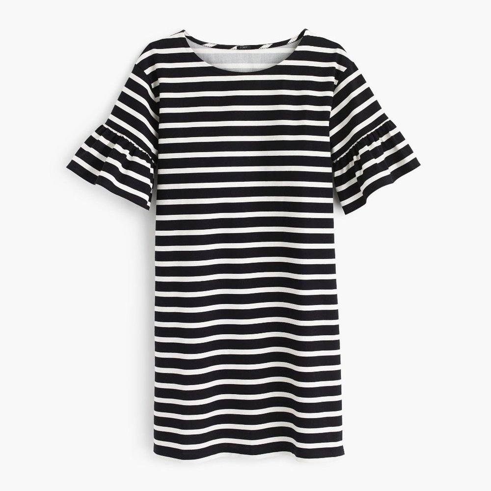 J. Crew Ruffled Bell Sleeve Dress Small NEW